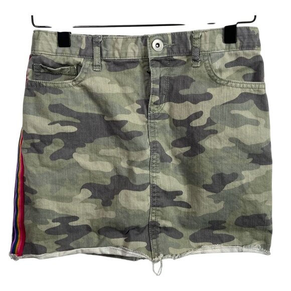 The Childrens Place Skirt Girls Size 10 Kids Jean Denim Camo Camouflage Rainbow - Picture 1 of 14